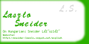 laszlo sneider business card